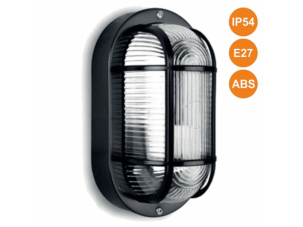 APLIQUE OLHO DE BOI E27 IP54 PRETO 1