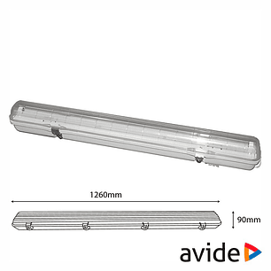 ARMADURA ESTANQUE 120CM PARA 1 LÂMPADAS LED TUBULAR T8 AVIDE