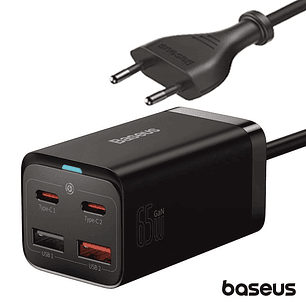 CARREGADOR DE MESA GAN3 PRO 2X USB-A / 2X USB-C BASEUS