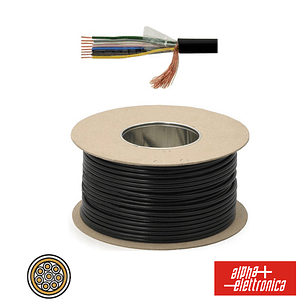 CABO ELETRONICA 8 CONDUTORES + MALHA 8X0.22 6.00 PRETO