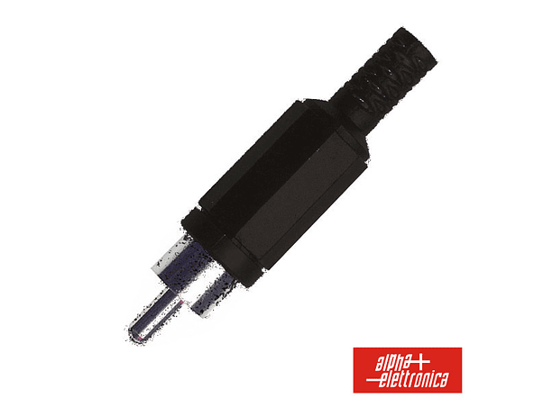 FICHA RCA MACHO PRETA PVC COM PROTEÇÃO DE CABO 1