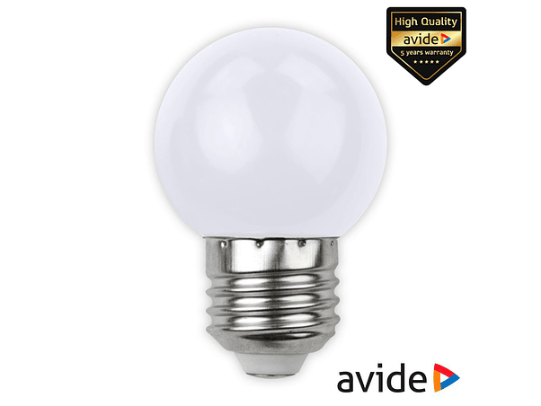 LÂMPADA E27 1W LED GLOBO G45 BRANCO 30LM AVIDE 1