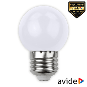 LÂMPADA E27 1W LED GLOBO G45 BRANCO 30LM AVIDE