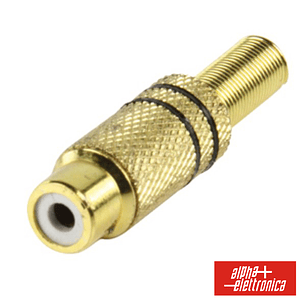 FICHA RCA FÊMEA DOURADA-PRETO COM PROTEÇÃO CABO EM MOLA