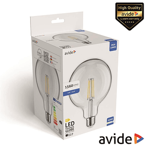 LÂMPADA LED E27 GLOBO FILAMENTO 12W 240V 6400K 1560LM AVIDE