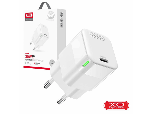 ALIMENTADOR USB-C PD 30W GAN 3A BRANCO XO 1
