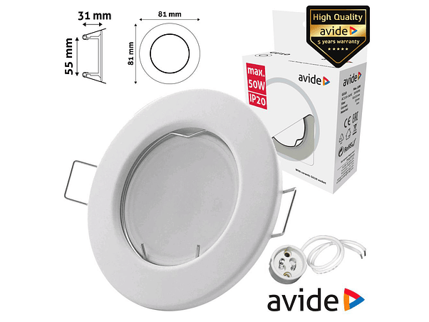 ARO REDONDO FIXO BRANCO PARA MR16-GU10 AVIDE 1