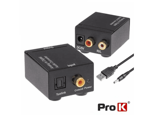 CONVERSOR AUDIO TOSLINK-RCA PROK 1