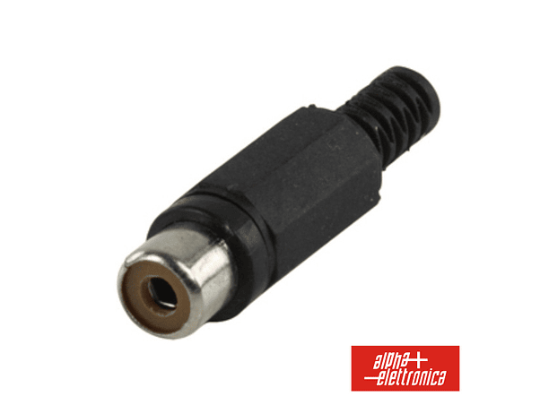 FICHA RCA FÊMEA PRETA COM PROTEÇÃO DE CABO 1