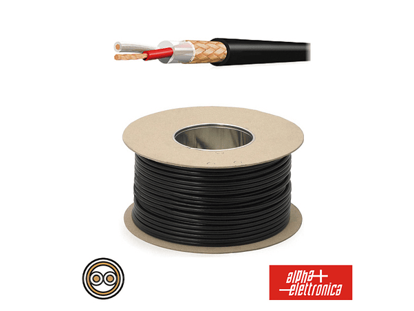 CABO ELETRONICA 2 CONDUTORES + MALHA 2X0.50 5.3 PRETO 1