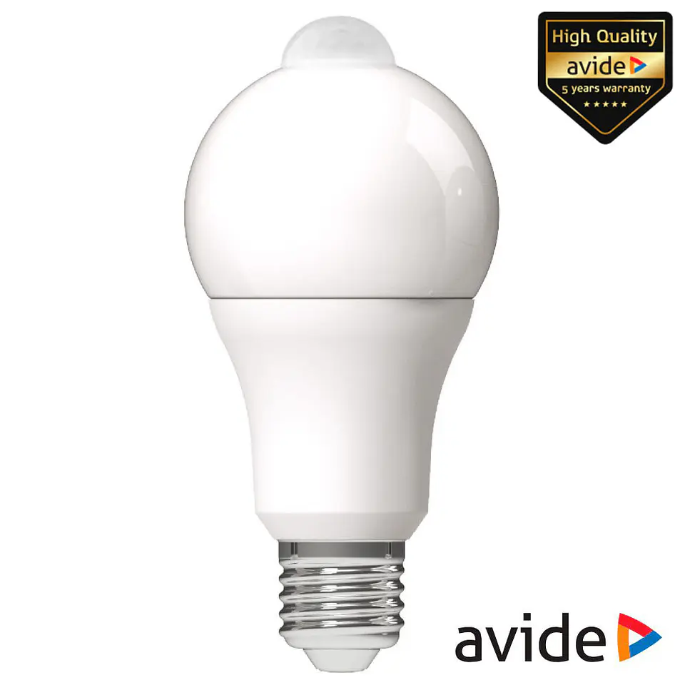 LÂMPADA LED E27 R60 8.8W 230V 4000K 806LM COM SENSOR AVIDE 1