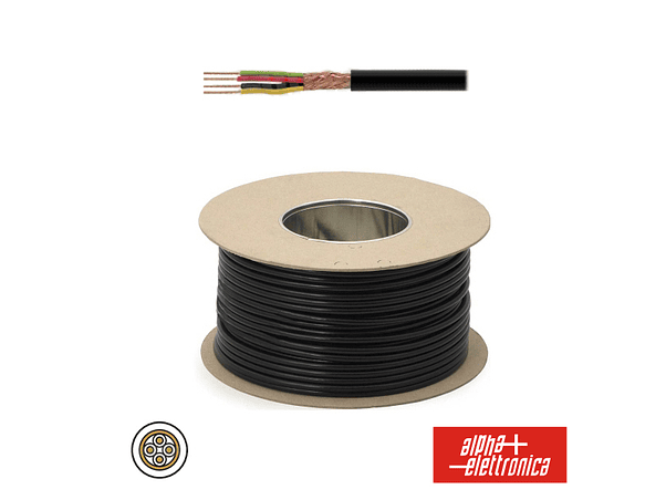 CABO ELETRONICA 4 CONDUTORES + MALHA 4X0.22 5 PRETO 1
