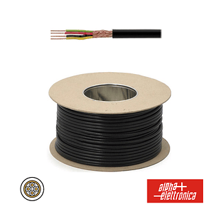 CABO ELETRONICA 4 CONDUTORES + MALHA 4X0.22 5 PRETO
