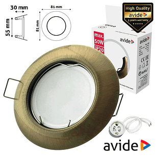 ARO REDONDO FIXO CÓNICO COBRE PARA MR16-GU10 AVIDE