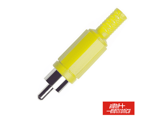 FICHA RCA MACHO AMARELA PVC COM PROTEÇÃO DE CABO 1