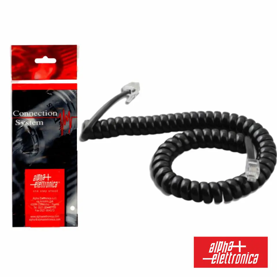 CABO TELEFONE 4P4C ESPIRAL PRETO 5M ALPHA 1