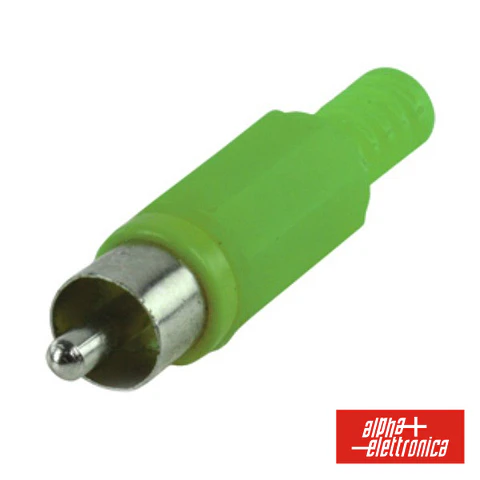 FICHA RCA MACHO VERDE COM PROTEÇÃO DE CABO PVC