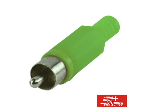 FICHA RCA MACHO VERDE COM PROTEÇÃO DE CABO PVC 1