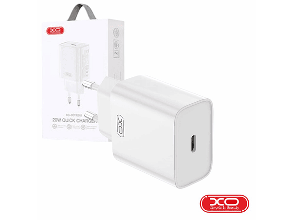ALIMENTADOR 1 USB-C PD 20W BRANCO XO 1