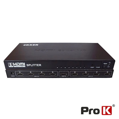 DISTRIBUIDOR HDMI AMPLIFICADO 1 ENTRADA 8 SAÍDAS 4K PROK