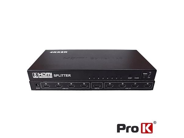DISTRIBUIDOR HDMI AMPLIFICADO 1 ENTRADA 8 SAÍDAS 4K PROK 1