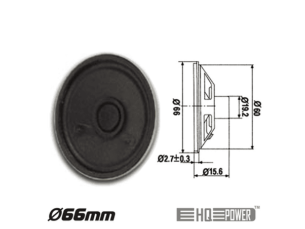 ALTIFALANTE MINIATURA 2W 8 OHM 66MM HQ POWER 1
