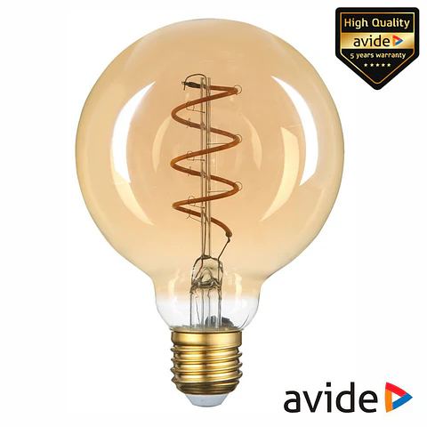 LÂMPADA E27 4.5W G80 230V FILAMENTO 2700K 400LM AVIDE