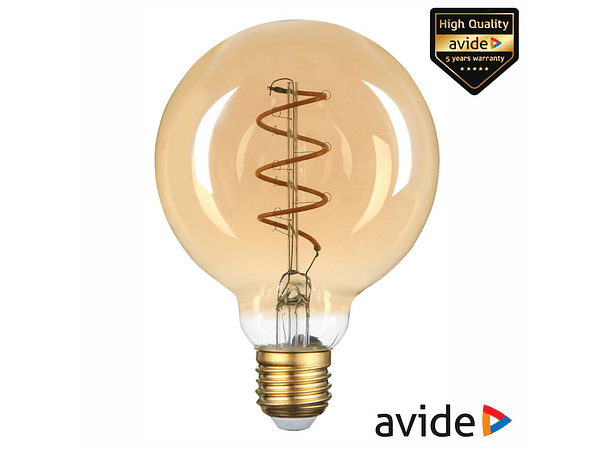 LÂMPADA E27 4.5W G80 230V FILAMENTO 2700K 400LM AVIDE 1