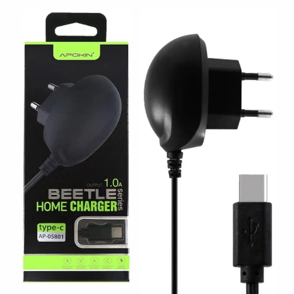 CARREGADOR USB-C 1A PRETO 1