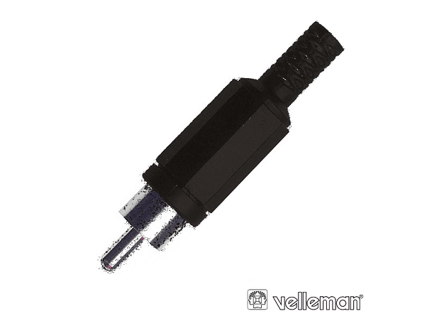 FICHA RCA MACHO PRETA PVC COM PROTEÇÃO DE CABO 1