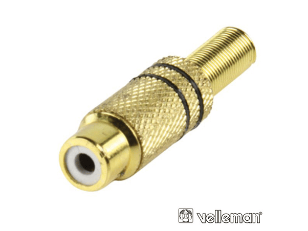 FICHA RCA FÊMEA DOURADA-PRETA COM PROTEÇÃO DE CABO 1