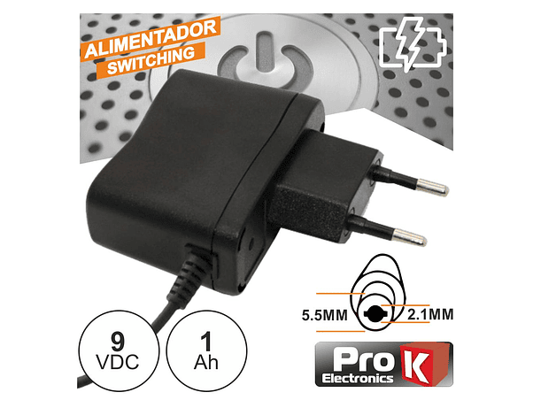 ALIMENTADOR SWITCHING 9V 1A 1