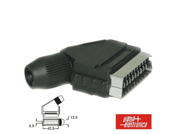 FICHA SCART MACHO DE 21P TERMINAIS DE SOLDAR 1