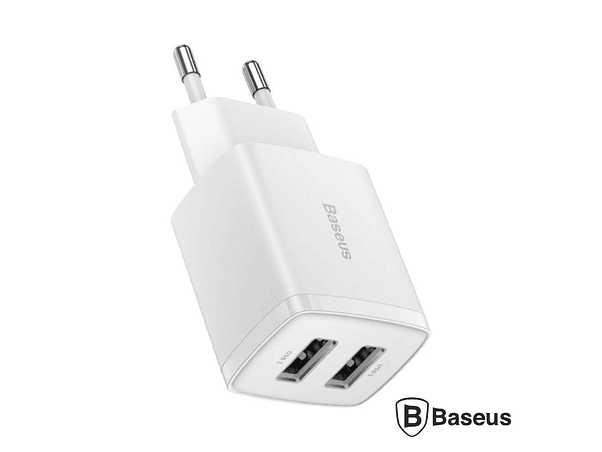 ALIMENTADOR COMUTADO 2XUSB-A 10.5W BRANCO BASEUS 1