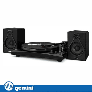 GIRA-DISCOS 33/45/78RPM PRETO COM 2 COLUNAS GEMINI