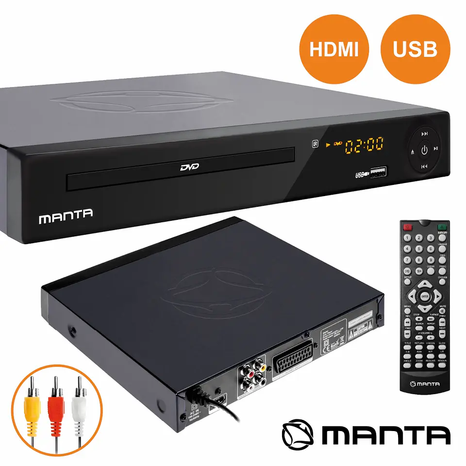 LEITOR DVD COM HDMI CABO RCA USB COMANDO MANTA 1