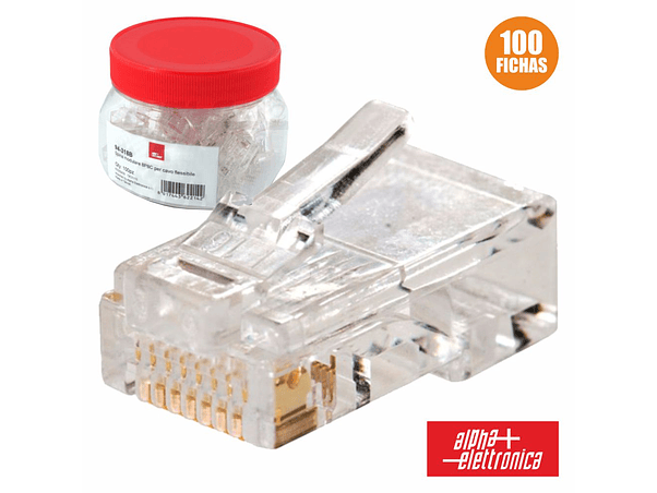 FICHA TELEFONE RJ45 MODULAR 8P8C 1