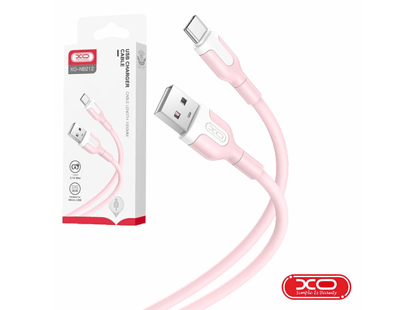CABO USB-A 2.0 MACHO / USB-C 2.1A 1M ROSA XO 1