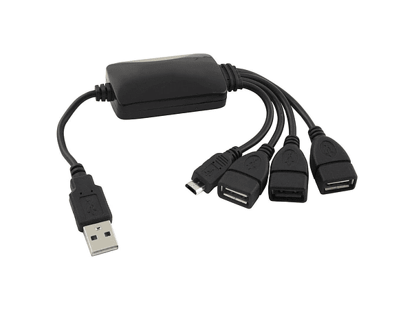 HUB USB2.0 COM 3 PORTAS USB E 1 MICRO USB-B 1