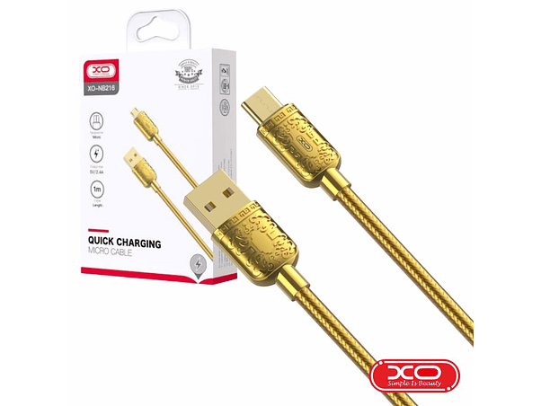 CABO USB-A 2.0 MACHO / USB-C 2.4A 1M DOURADO XO 1