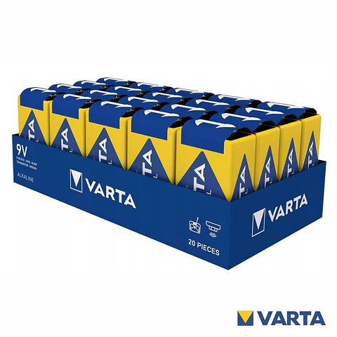 PILHA ALCALINA 9V/6LR61 20X INDUSTRIAL VARTA
