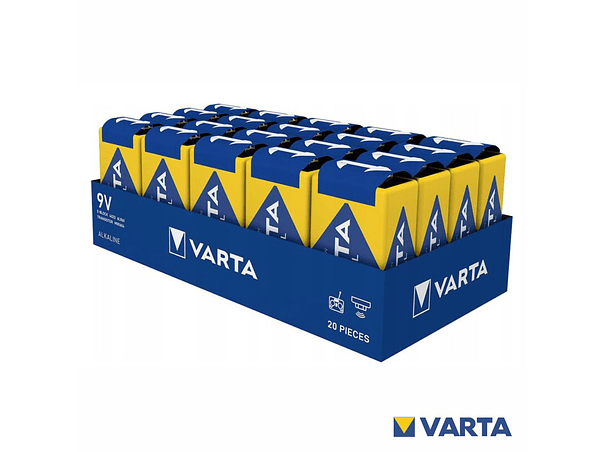 PILHA ALCALINA 9V/6LR61 20X INDUSTRIAL VARTA 1