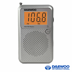 RÁDIO PORTÁTIL AM/FM COM LCD CINZENTO DAEWOO