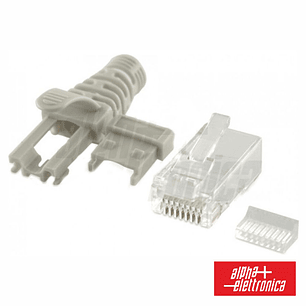 FICHA RJ45 MODELAR 8P8C CAT6A COM CAPA