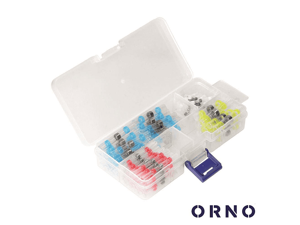 CONJUNTO 100 UNIÕES TERMORETRACTIL COM SOLDA 1.5-4.0MM2 ORNO 1