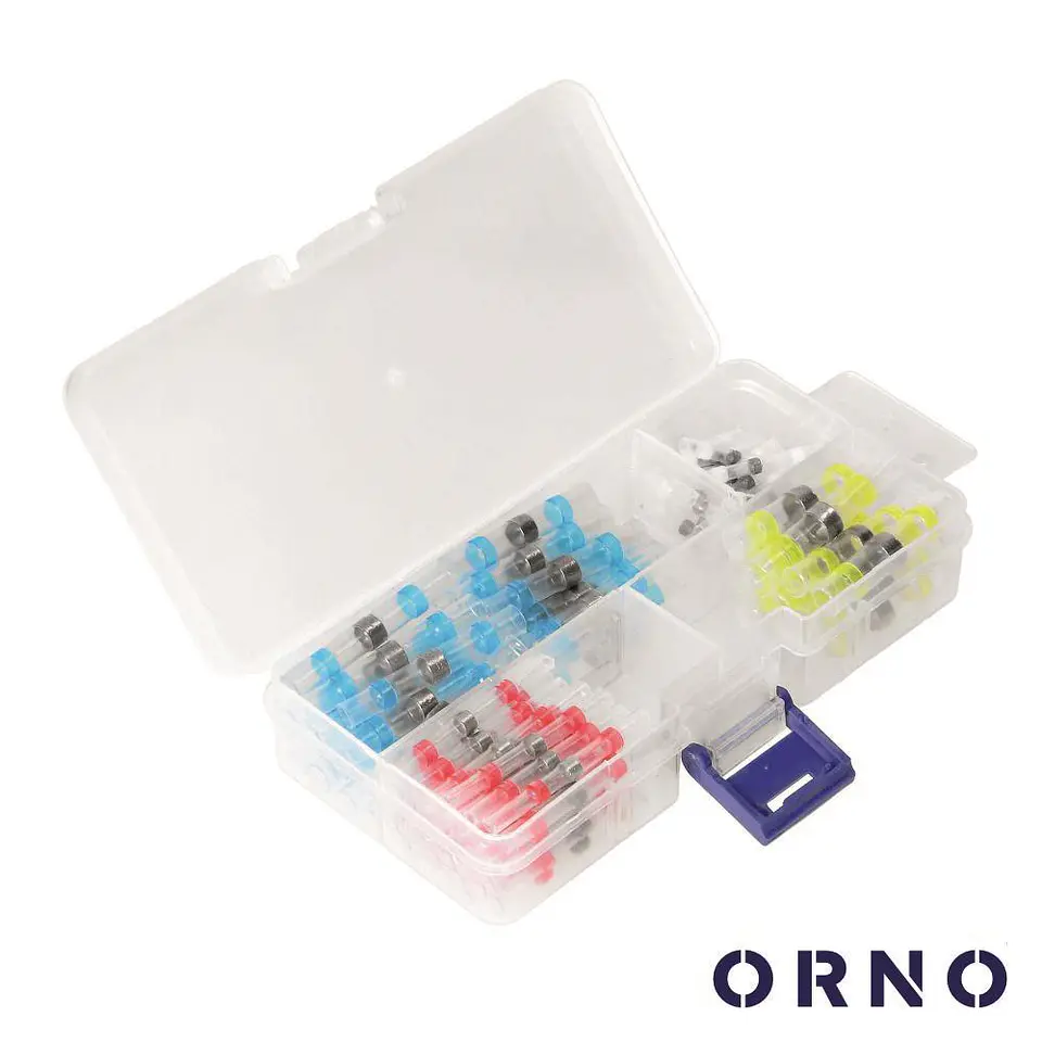 CONJUNTO 100 UNIÕES TERMORETRACTIL COM SOLDA 1.5-4.0MM2 ORNO 1