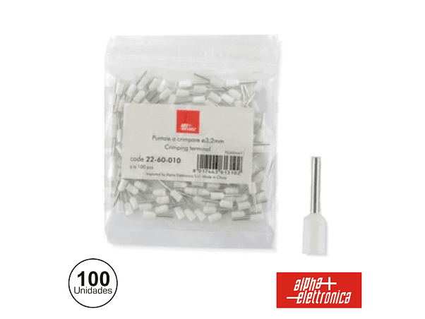 TERMINAL PONTEIRA ISOLADO 3.2MM 100X BRANCO 1