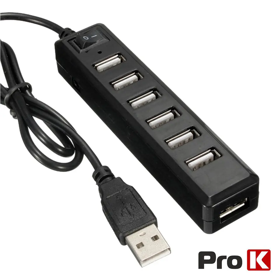 HUB USB2.0 COM 7 PORTAS PROK 1
