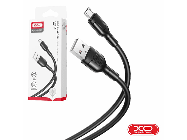 CABO USB-A 2.0 MACHO / MICRO-USB 2.1A PRETO 1M XO 1
