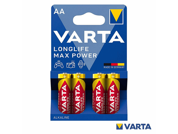PILHA ALCALINA LR6/AA 1.5V 4X LONGLIFE MAX POWER VARTA 1